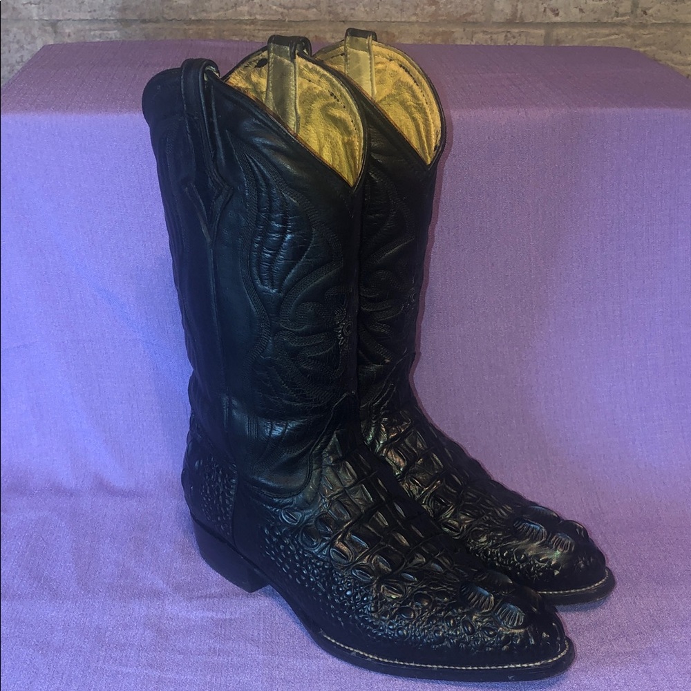 Unbranded Men’s Crocodile Print Cowboy Boots Size 10EE.